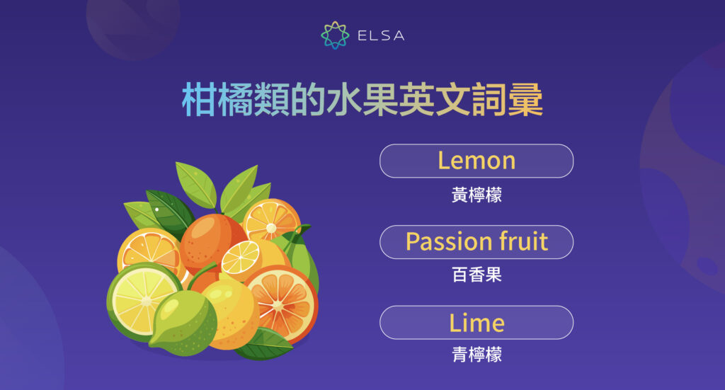 柑橘類的水果英文詞彚