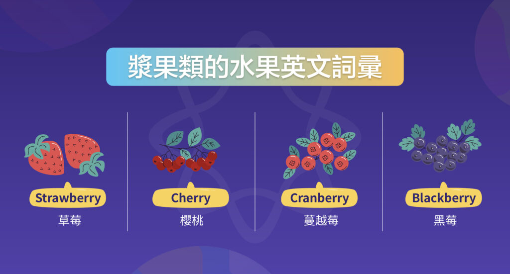 漿果類的水果英文詞彚