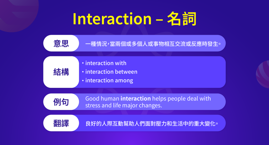 Interaction – 互動英文名詞