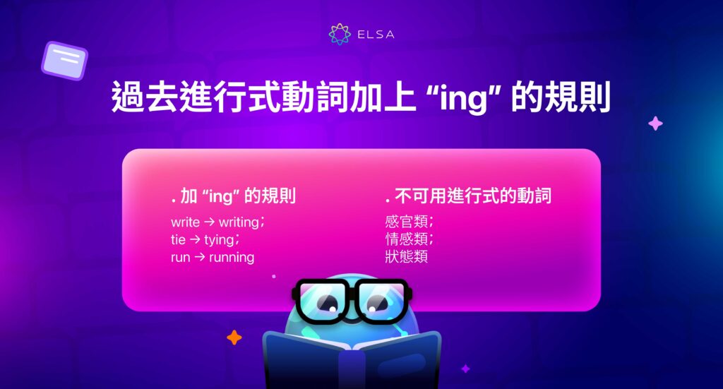 過去進行式動詞加ing的規則 (Past Continuous Tense)