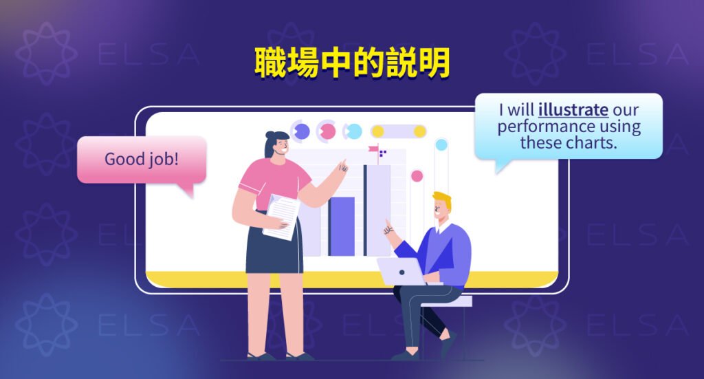 在職場中的說明 英文：分派任務、報告、專案簡報