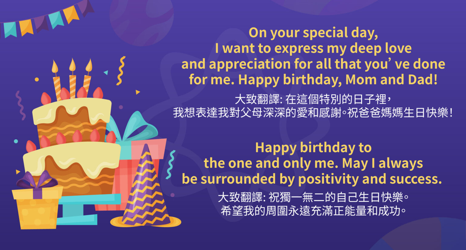 總結50+最有意義的生日快樂英文祝福