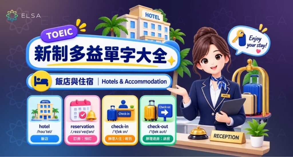 多益單字:飯店與住宿(Hotels & Accommodation)
