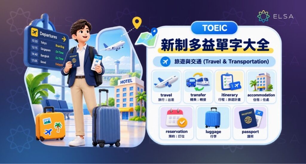 多益單字:旅遊與交通(Travel & Transportation)