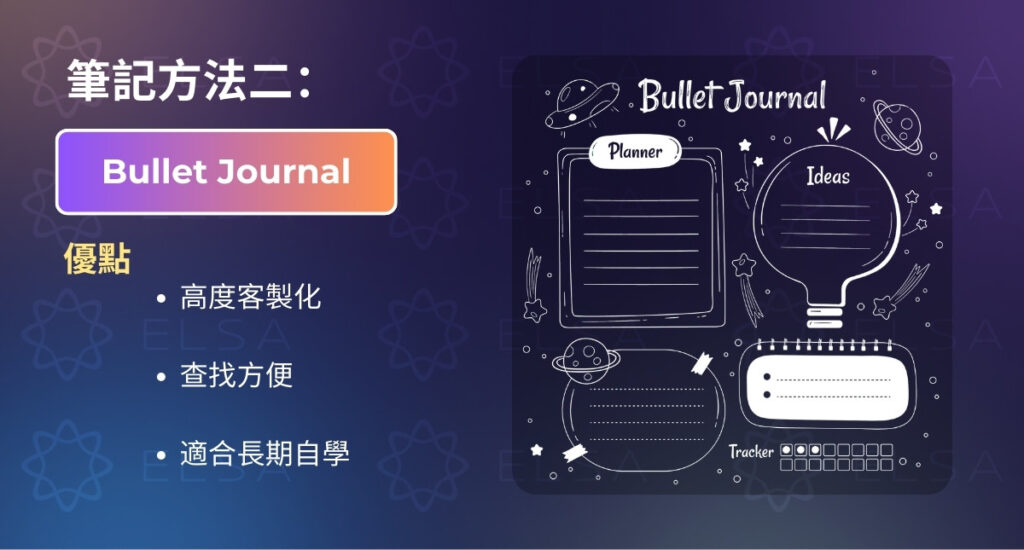 用 Bullet Journal 方法記錄英文單字