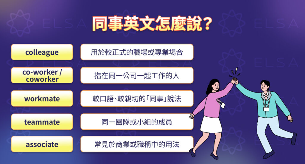 同事英文怎麼說？colleague 或 coworker