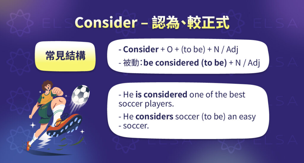 認為 英文：consider