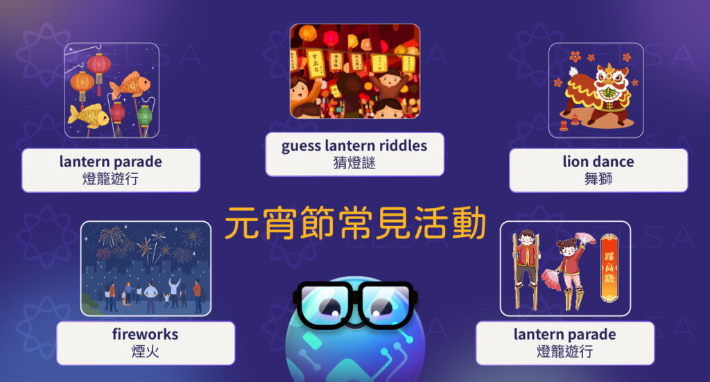 學習元宵節活動與事件的詞彙。
