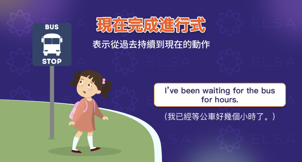 現在完成進行式描述的是從過去一直持續到現在的動作。