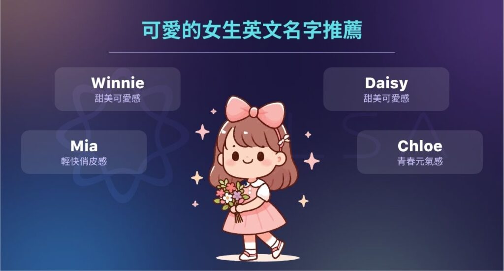 可愛的女生英文名字推薦：甜美、俏皮又有活力