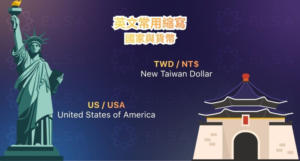 專有名詞、國家、貨幣與國際組織英文縮寫
