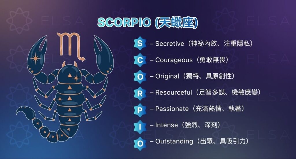 天蠍座英文 – Scorpio