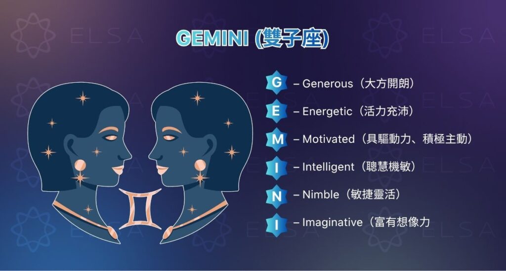 雙子座英文 – Gemini