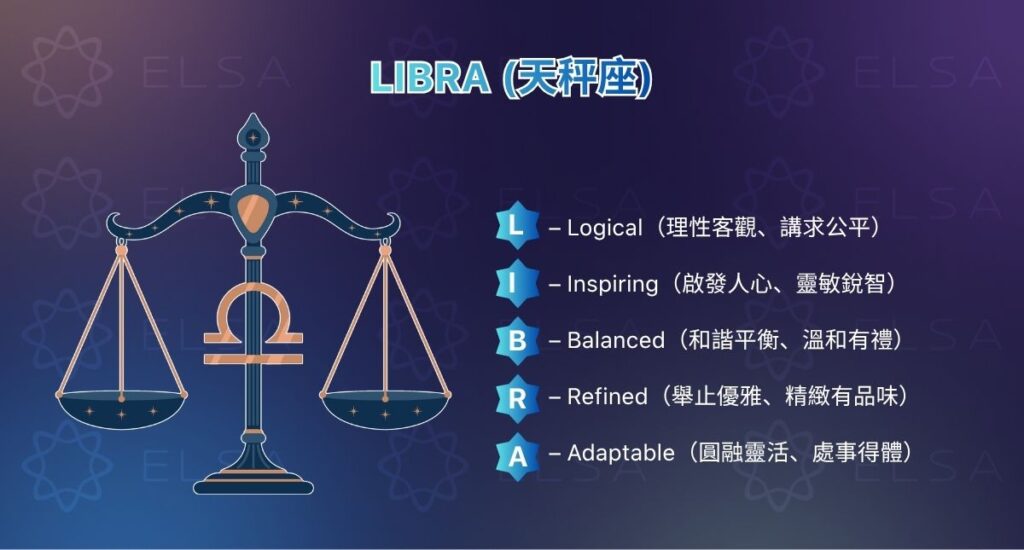 天秤座英文 – Libra